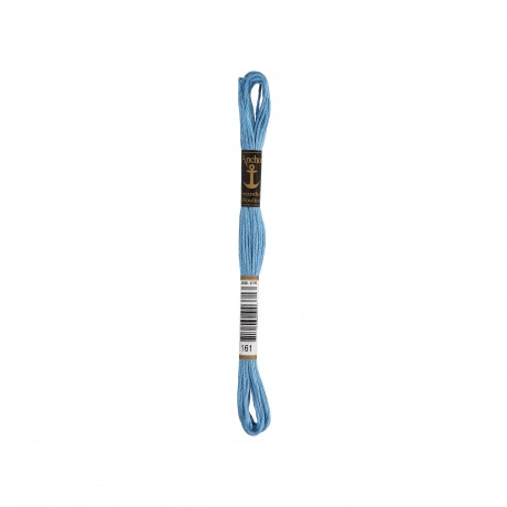 Meada de linha de bordar Anchor Stranded Cotton, filosele cor 161 azul Meada de linha de bordar Anchor Stranded Cotton, filosele cor 161 azul